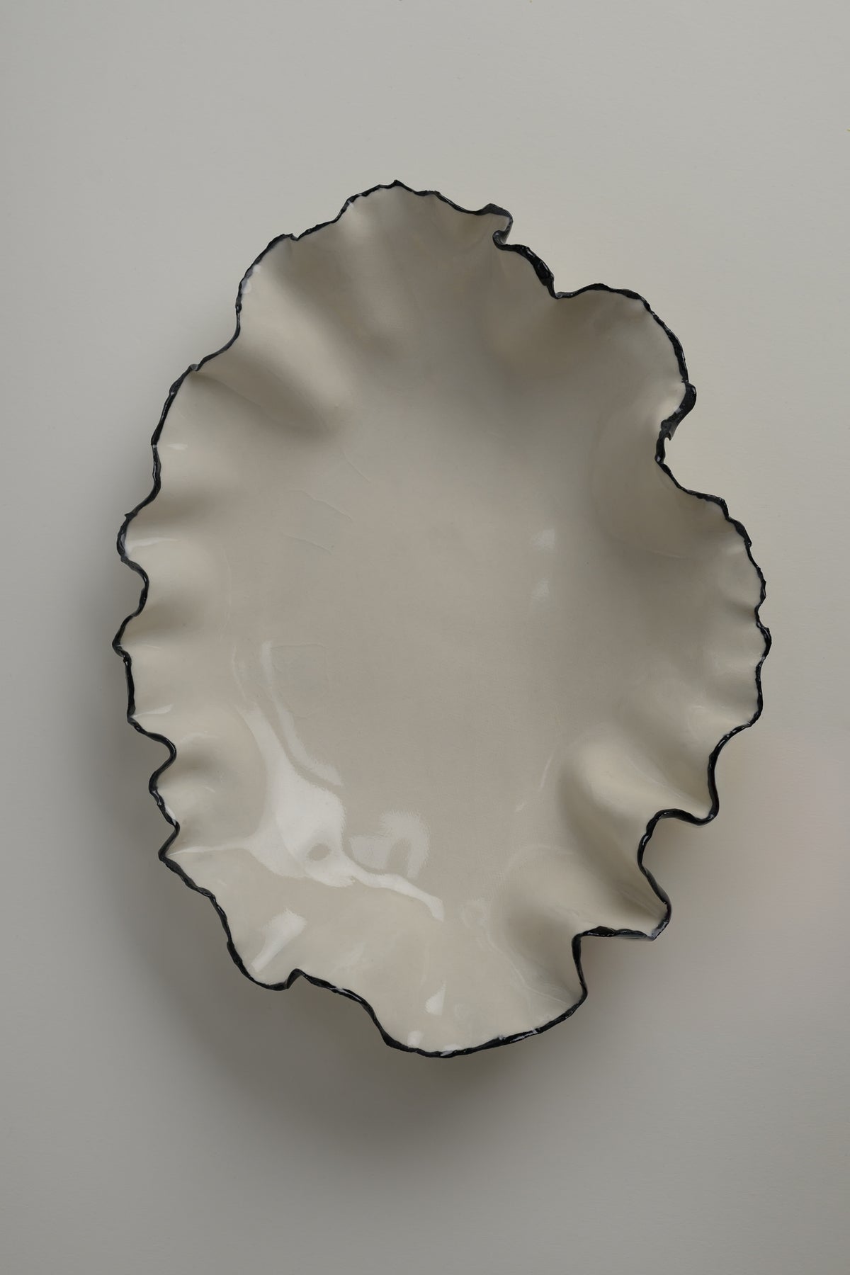 Oval Ruffled Serving Bowl